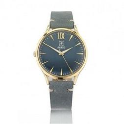 O Uomo Gerba Acciaio Pvd Gold Pelle Verde Petrolio Gw301