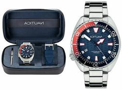 O Uomo Nautica Acciaio Special Box Con Cinturino Gomma Cacci