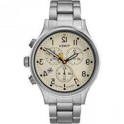O Uomo Timex Allied Tw2r47600 Chrono Bracciale Acciaio Beige