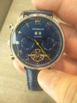 O Uomo Automatico Starking 44 Mm Quadrante Blu. Elegante!