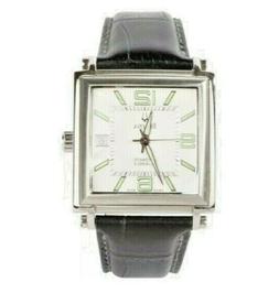 O Uomo Bulova Automatico Cassa Quadrata Cinturino Pelle Nero