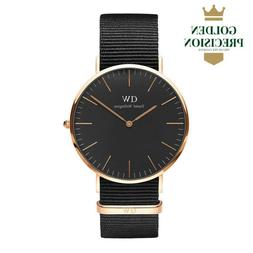 O Daniel Wellington Uomo Cornwall Goldrose Nylon Nero Dw0010