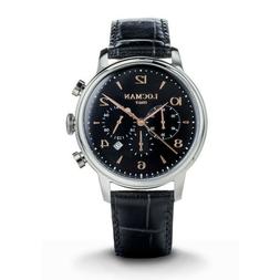 O Uomo Cronografo 1960 Classico Elegante Nero Cassa Acciaio