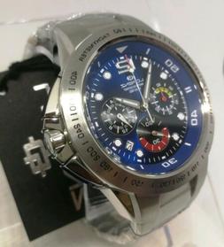 O Uomo Lorenz,cronografo,blu,tachymeter,bracciale Acciaio,ch