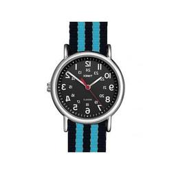 O Uomo Donna Timex Weekender T2n647bb Tessuto Nero Azzurro V