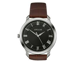 O Uomo Bulova Dress Solo Tempo Cassa Acciaio Cinturino Pelle