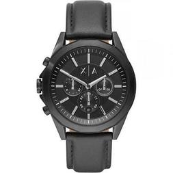 O Uomo Armani Exchange Drexler Ax2627 Chrono Vera Pelle Nero