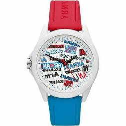O Uomo Armani Exchange Drexler Ax2637 Silicone Blu Rosso Bia