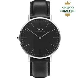 O Uomo Daniel Wellington Dw00100133 Pelle Nero Silver 40mm