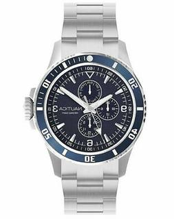 O Uomo Nautica Freeboard Cinturino In Acciaio Quadrante Blu 