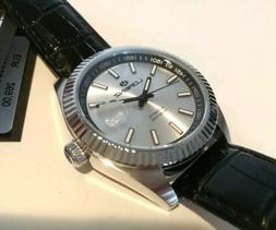 O Uomo,meccanico Automatico,silver 38 Mm,cinturino Pelle,100