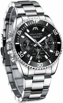 O Uomo Militare Acciaio Cronografo Argento Nero