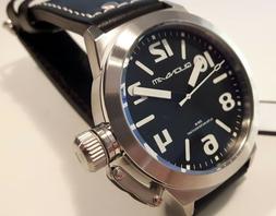 O Uomo Quondam,modello U-boot,diver 200 Mt,cinturino Pelle,a