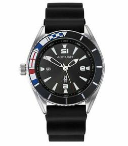 O Uomo Nautica N83 Cinturino Gomma Nero Cassa Acciaio + Spec