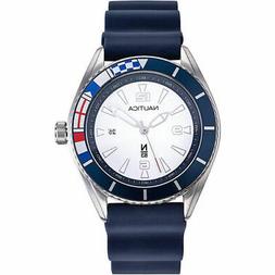 O Uomo Nautica N83 Cinturino In Gomma Blu E Cassa Acciaio + 