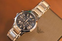 O Emporio Armani Uomo Originale E Nuovo - Crono, In Acciaio 