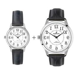 O Uomo + Orologio Donna Laurens 30144aa + 30146aa Pelle Nero