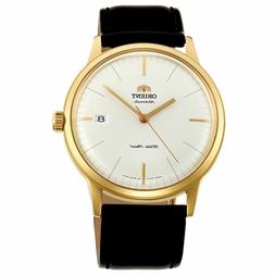 O Orient Uomo Pelle Nero Automatico Analogico Da Polso Watch