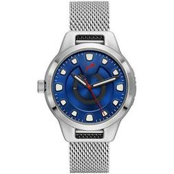 O Uomo Puma Reset P5005 Bracciale Acciaio Mesh Blu Maglia Mi