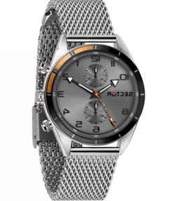 O Uomo Sector 770 Dual Time In Acciaio Multifunzione Grigio 