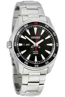 O Uomo Seiko Solar Sne393p1 Metallizzato-nero