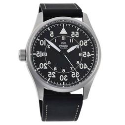 O Orient Uomo Sport Pelle Nero Automatico Analogico Da Polso