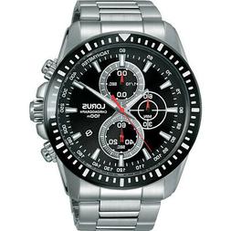 O Uomo Lorus Sports Cronografo Bracciale Acciaio Nero Rm345d