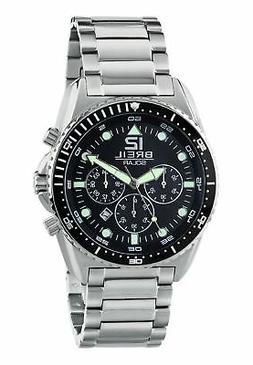 O Breil Uomo Subacqueo Solare, Bracciale In Acciaio, Chrono