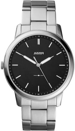 O Uomo Fossil The Minimalist 3h Fs5307 Acciaio Quadrante Ner