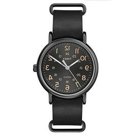 O Timex Uomo Weekender Abt494 Cassa Nera Brunito Cinturino P