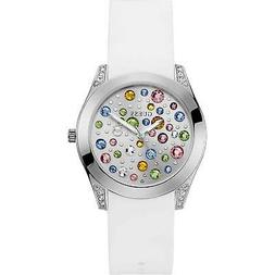 O Guess Wonderlust W1059l1 Watch Silicone Bianco Donna Zirco
