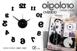 O Da Parete Adesivo &Oslash; 50 Cm Nero Moderno Bassorilievo Mmy 7