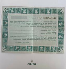 Rolex Paper certif&iacute;cate Garanzia Warranty Guarantie Guarant