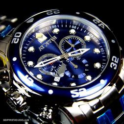 Invicta pro Diver Scuba Blu Color Argento Acciaio Band Crono