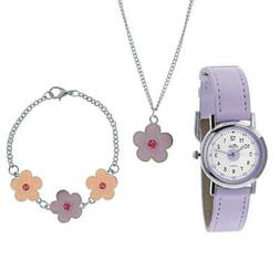 O Set Per Bambini, Regali, Fiore Orologio, Collana, Braccial