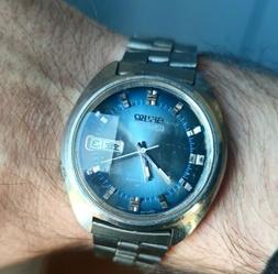 Rare 1974 Seiko 7019-7210 blue Actus Vintage Ks Classic SS s