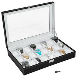 Chiave 24 Orologi Interni Velluto Elegante Nero Bianco