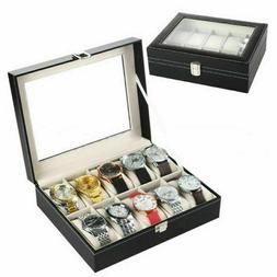 Custodia Per 10 Orologi Bracciali In Pelle Con Vetrina