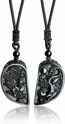 COAI Set Coppia Pendenti per Lui e Lei Drago e Fenice in Pie