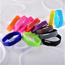 Silicone Bambini Uomo donna Sottile Da A LED Gomma Bracciale