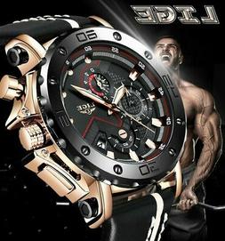 O Lusso Militare Alta Qualit&agrave; Uomo Pelle Datario Cronografo