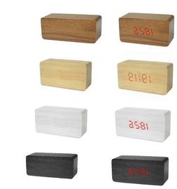 sveglia orologio digitale led effetto legno con