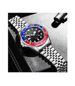O Polso Uomo Acciaio Quarzo Silver Nero Blu Rosso Nautica Lo