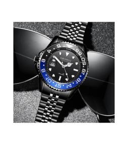 O Uomo Da Polso In Acciaio Quarzo Nero Blu Nautica Mare Long