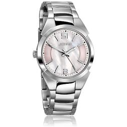 O Da Polso Donna Ragazza Acciaio E Madreperla Rosa - Nuovo