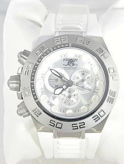 Uomo Invicta 1536 Subacqueo Bianco Poliuretano Strap Cronogr
