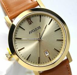 Bulova Uomo Classico Pelle Classic Elegant Laminato Gold Qua