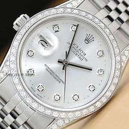 Uomo Rolex Datejust Diamante Lunetta, Quadrante, & Lugs 18K 