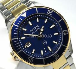 Bulova Uomo Marine Star Blu Laminato Oro Giallo Quarzo 98B33