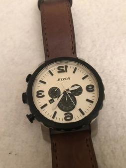 O Da Polso Quarzo Grigio Pelle Cinturino Analogico Cronograf